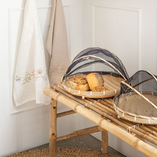 Bambus fat med fluenett - Stor